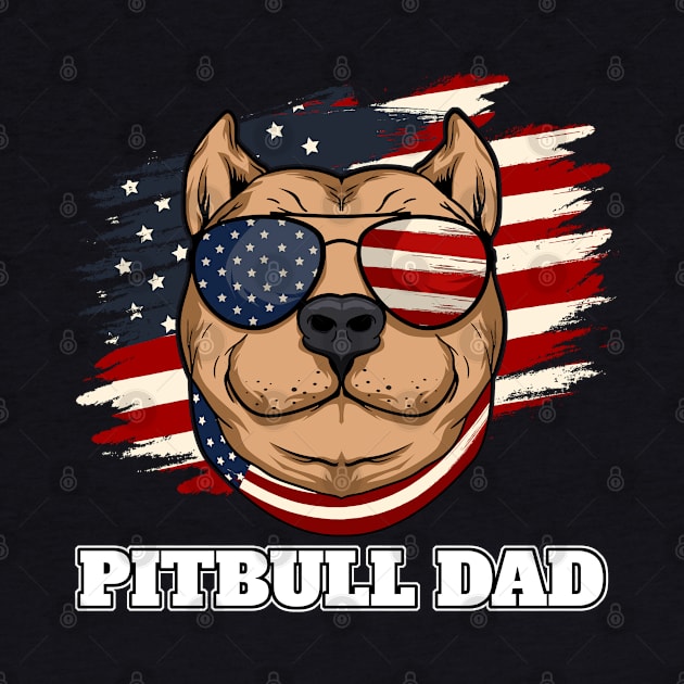 Pitbull Dad Proud American Pit Bull Dog Owner T-Shirt by Acroxth